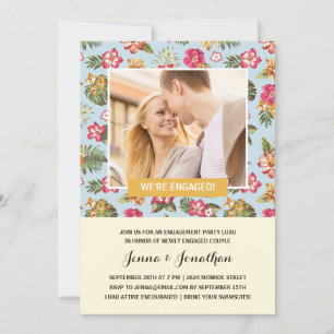 Invitation Luau tropical Photo Engagement Party