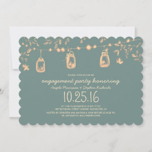 Invitation luciole mason jars vintage
