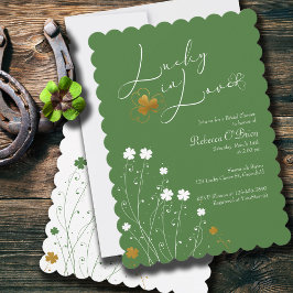Invitation Lucky à Love Shamrock Green Gold Bridal Shower