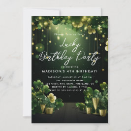 Invitation Lucky anniversaire de enfant party st Patrick invi