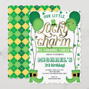 Invitation Lucky Charm, St Patrick's Day, Anniversaire