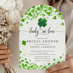 Invitation Lucky in Love 4 feuilles Fête des mariées de trèfl