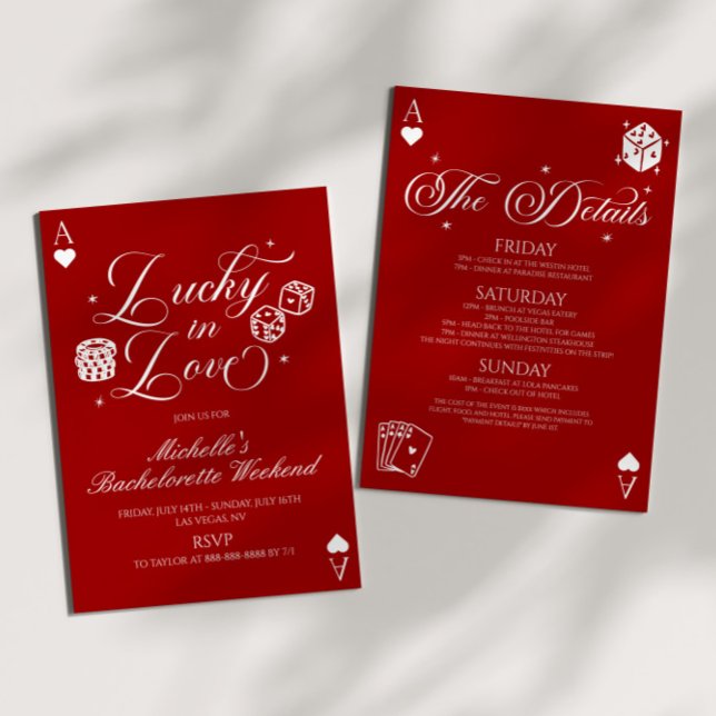 Invitation Lucky In Love Casino Bachelorette Weekend Party (Créateur téléchargé)