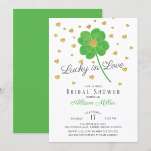 Invitation Lucky in Love Clover Fête des mariées