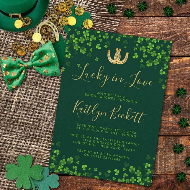 Invitation Lucky In Love Fête des mariées de la Saint Patrick (Créateur téléchargé)