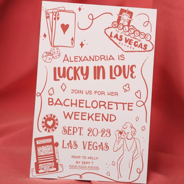 Invitation Lucky in Love Main Drad Casino Vegas Bachelorette (Créateur téléchargé)