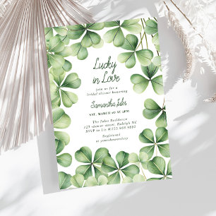 Invitation Lucky in Love Mariage Shower Vert Shamrock
