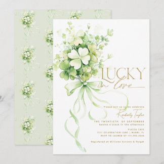 Invitation Lucky in Love Shamrock St. Patrick's Fête des mari