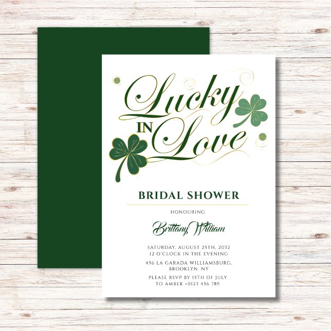 Invitation Lucky in Love St Patrick's Modern Fête des mariées (Créateur téléchargé)
