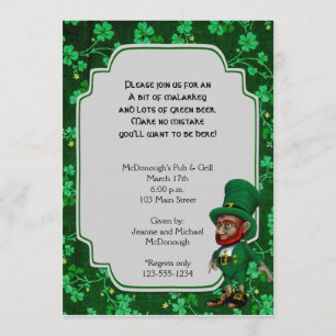 Invitation Lucky Leprechaun sur l'invitation du parti Shamroc