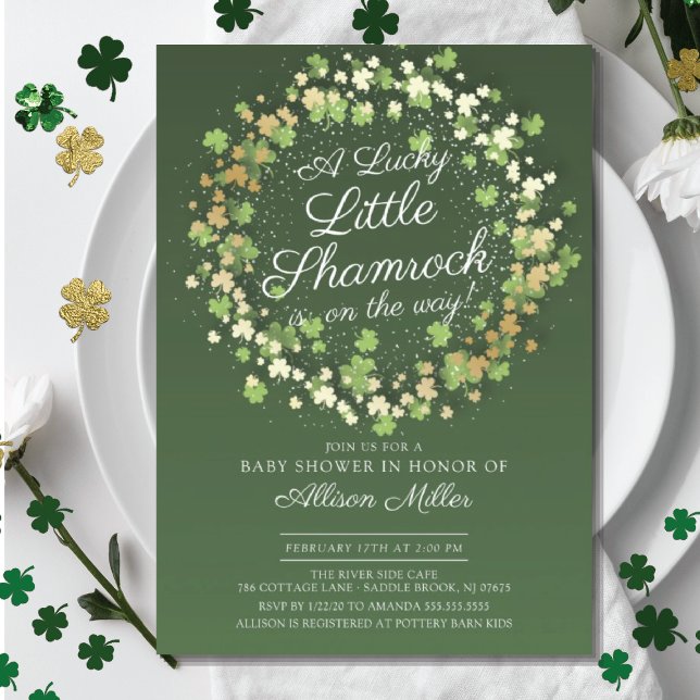 Invitation Lucky Little Shamrock Baby shower (Créateur téléchargé)