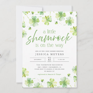 Invitation Lucky Little Shamrock St. Patrick's Baby shower