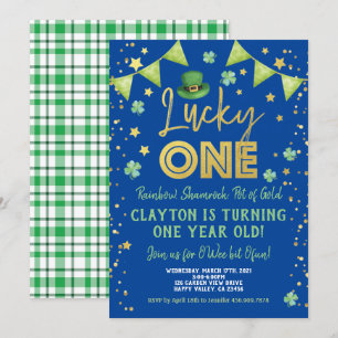 Invitation Lucky One Boy Premier Anniversaire St Patrick's Da