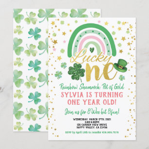 Invitation Lucky One Girl First Birthday St Patrick's Day