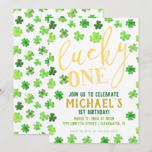 Invitation Lucky One St. Patrick's Day 1er anniversaire