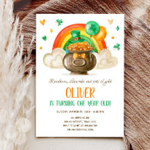 Lucky One St. Patrick's Day Boy First Birthday Inv