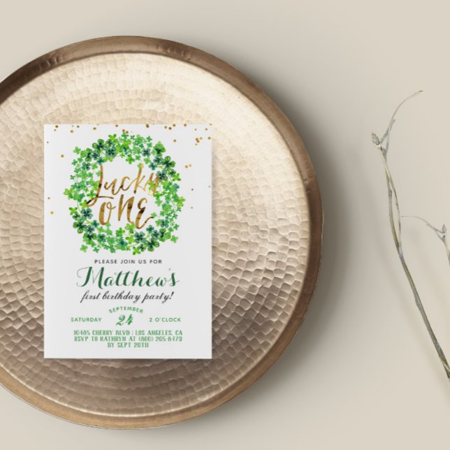 Invitation Lucky One St. Patrick's Day Premier anniversaire (Créateur téléchargé)