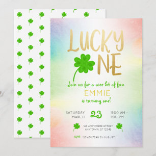 Invitation Lucky One St. Patricks Day Shamrock Anniversaire