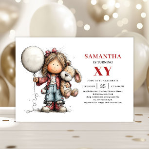 Invitation ludique d'anniversaire pour une fille d