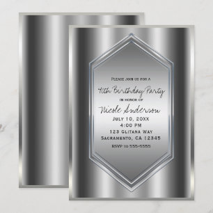 Invitation Lueur argentée Glamour Chic Fête d'anniversaire To