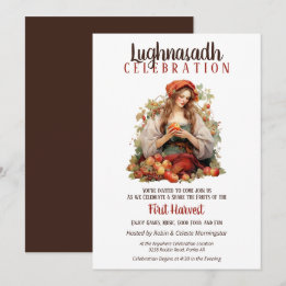 Invitation Lughnasadh Automne Fête de Récolte Pomme Dame