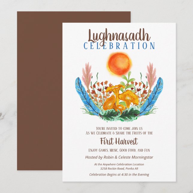Invitation Lughnasadh fête de la première récolte (Devant / Derrière)