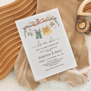 Invitation Lui ou Elle Boho Moderne Genre Révéler Douche