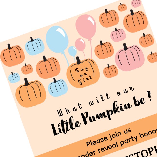 Invitation Lui ou elle Citrouille Halloween Genre Reveillez (He-or-She-Pumpkin-Halloween-Gender-Reveal-Invitation-1)