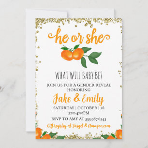 Invitation Lui ou elle Little Cutie Baby shower de révélation