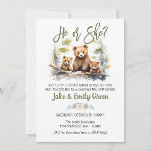 Invitation Lui ou Elle Porte Genre Révéler Petit Cub