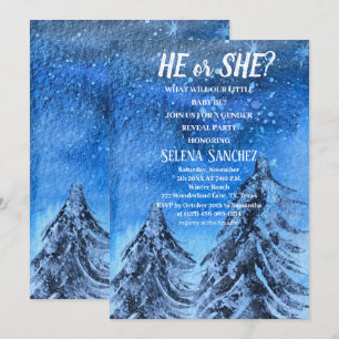 Invitation Lui ou elle Snowflake Winter Wonderland Baby showe