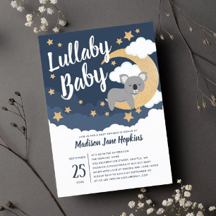 Invitation Lullaby Baby Koala Moon Baby shower