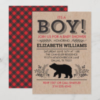 Lumberjack ours Flannel Rustic Boy Baby shower