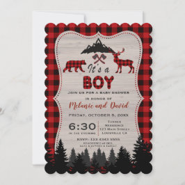 Invitation Lumberjack Red Buffalo Old Washed Grange Baby show
