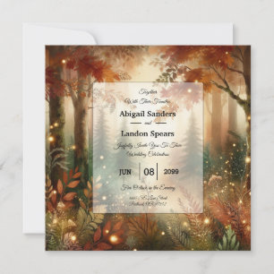 Invitation Lumière d'automne dans le mariage de la forêt ench
