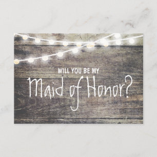 Invitation Lumière en bois rustique de ficelle vous serez ma