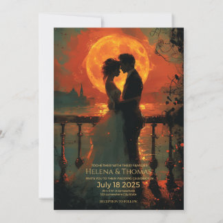 Invitation Lumière Lune Romantique Incandescente