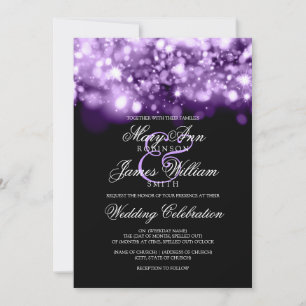 Invitation Lumière Mariage pourpre