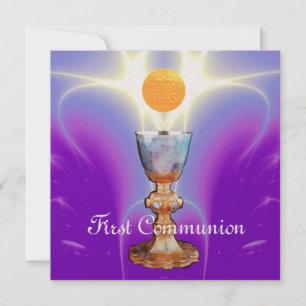 Invitation LUMIÈRE SPIRITUELLE 1ère Communion sainte / Christ