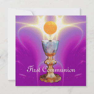 Invitation LUMIÈRE SPIRITUELLE 1ère Communion sainte / Christ