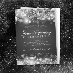 Invitation Lumières argentées formelles d'ouverture grand ent