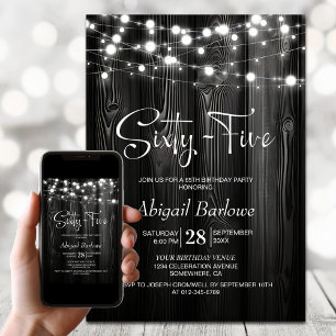 Invitation Lumières blanches en forme de guirlande sur bois n