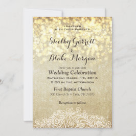 Invitation Lumières brillantes Burlap & dentelle Pays Chic