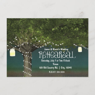 Invitation Lumières de chaîne d'arbre de campagne rustique po