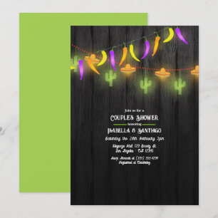 Invitation Lumières de Chaîne de Fête Fiesta Couple Shower