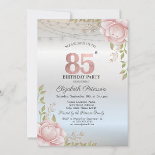 Invitation Lumières de Chaîne de Roses Orange 85e Anniversair
