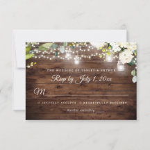 Lumières de chaîne florales rustiques Mariage RSVP