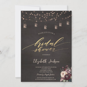 Invitation Lumières de Chaîne Rustiques avec Bocal en Verre e