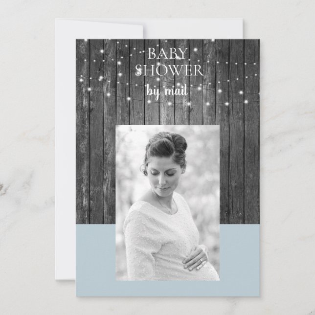 Invitation Lumières de clôture en bois Baby shower par Mail P (Devant)