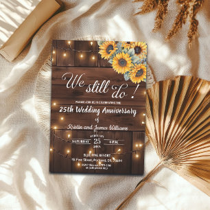 Invitation Lumières de corde de 25e anniversaire de mariage N